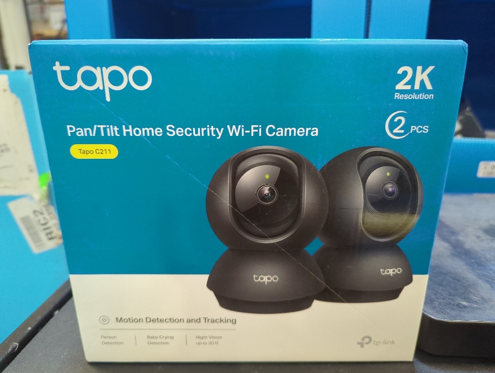 Tapo TP-Link 2K Pan/Tilt Indoor Security Camera for Baby Monitor, Pet Camera, Motion Detection & Tracking, 2-Way Audio, Cloud & SD Card Storage, Works w/Alexa & Google Home, Black, C211(2-Pack)