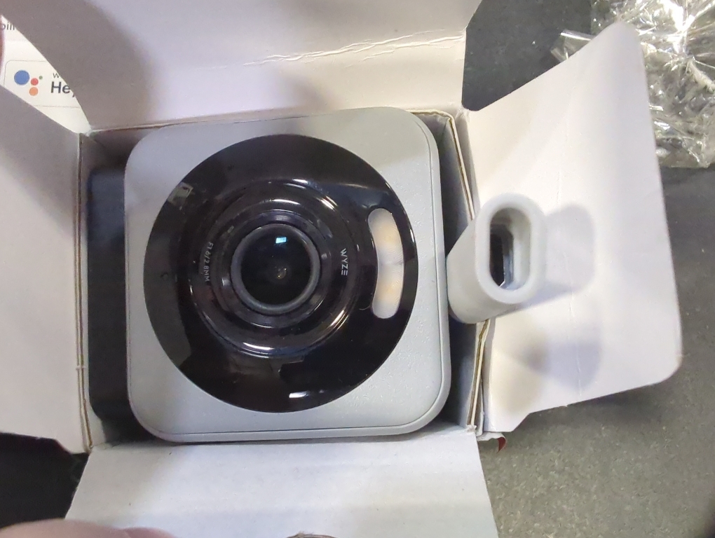 Color Grey Wyze Cam V4 Plug-in Indoor and Outdoor Smart-Enabled Security Camera