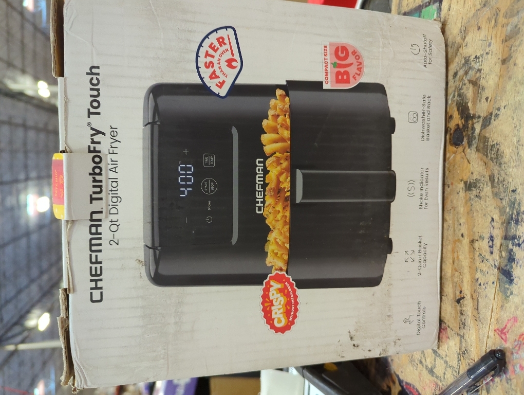 Chefman Air Fryer – 4 QT Compact Airfryer for Quick & Easy Meals in Minutes, Features Hi-Fry Technology for Extra Crisp, Touchscreen Controls with 4 Presets, Nonstick & Dishwasher Safe Basket - Black