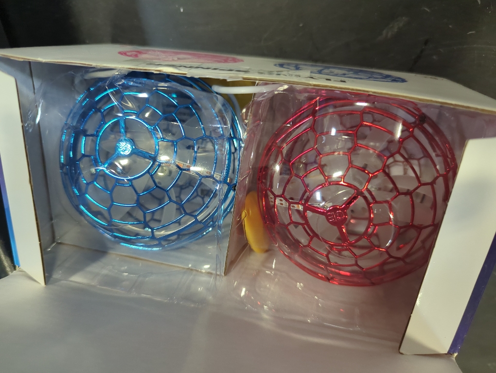 2 Pcs Flying Orb Ball Toys(Blue Red) Soaring Hover Spinner Hand Controlled Mini Drone for Kids Adults Outdoor Indoor