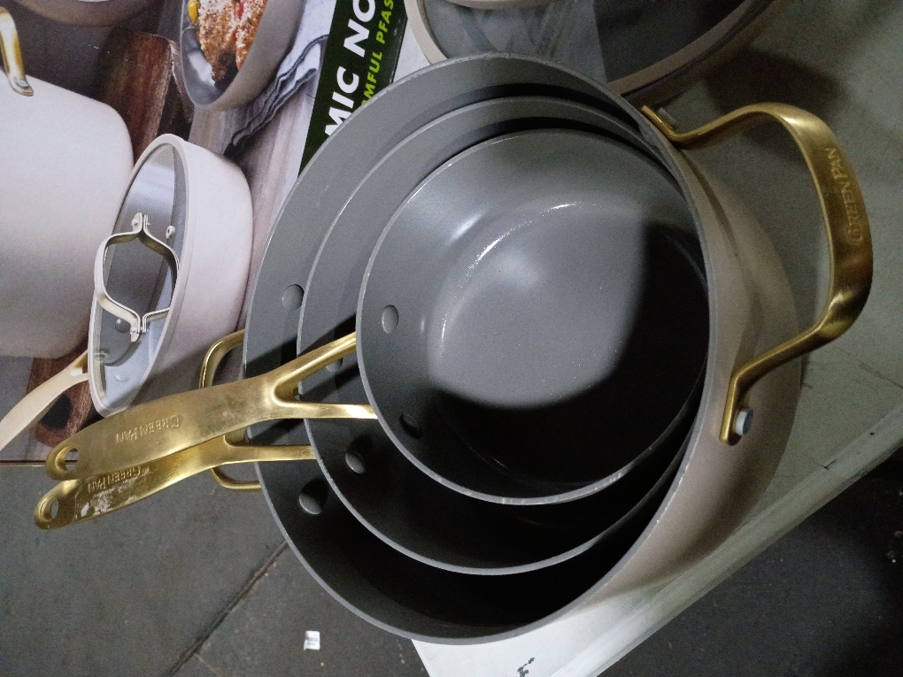 GreenPan Jewel Pro 11-Piece Cookware Set Hard Anodized Nonstick Taupe - CLEAN