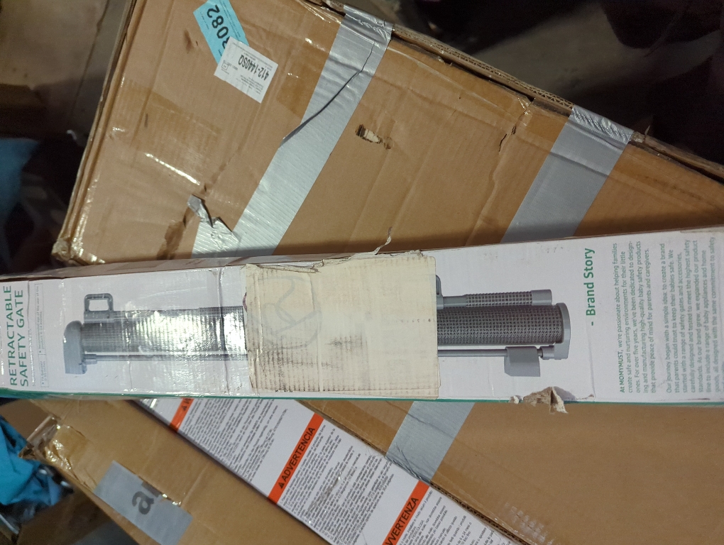 No-Drill Retractable Baby Gates for Stairs with Auto-Lock,33 Tall,Extends up to 55 Wide Mesh Baby Dog Pet Cat Gate with Double Lock for Doorways,Child Gate for Hallways Kitchen Indoor Outdoor Grey