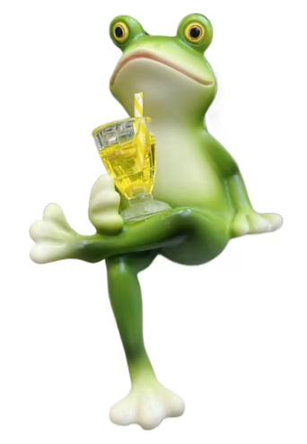KRONDO Tipsy Frog Figurines Plant Hangers Decoration for Pots