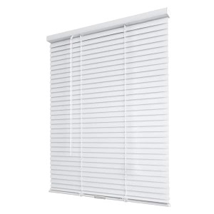 White Cordless Room Darkening Vinyl Mini Blinds with 1 in. Slats-39 in. W x 48 in. L (Actual Size 38.5 in. W x 48 in. L)