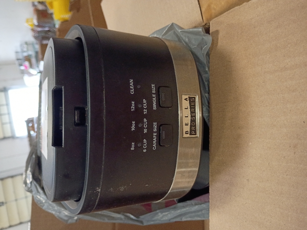 BELLAS PRO Series 12-Cup Programmable Coffee Maker, Stainless Steel and Black, Digital Display, Brew Later Function