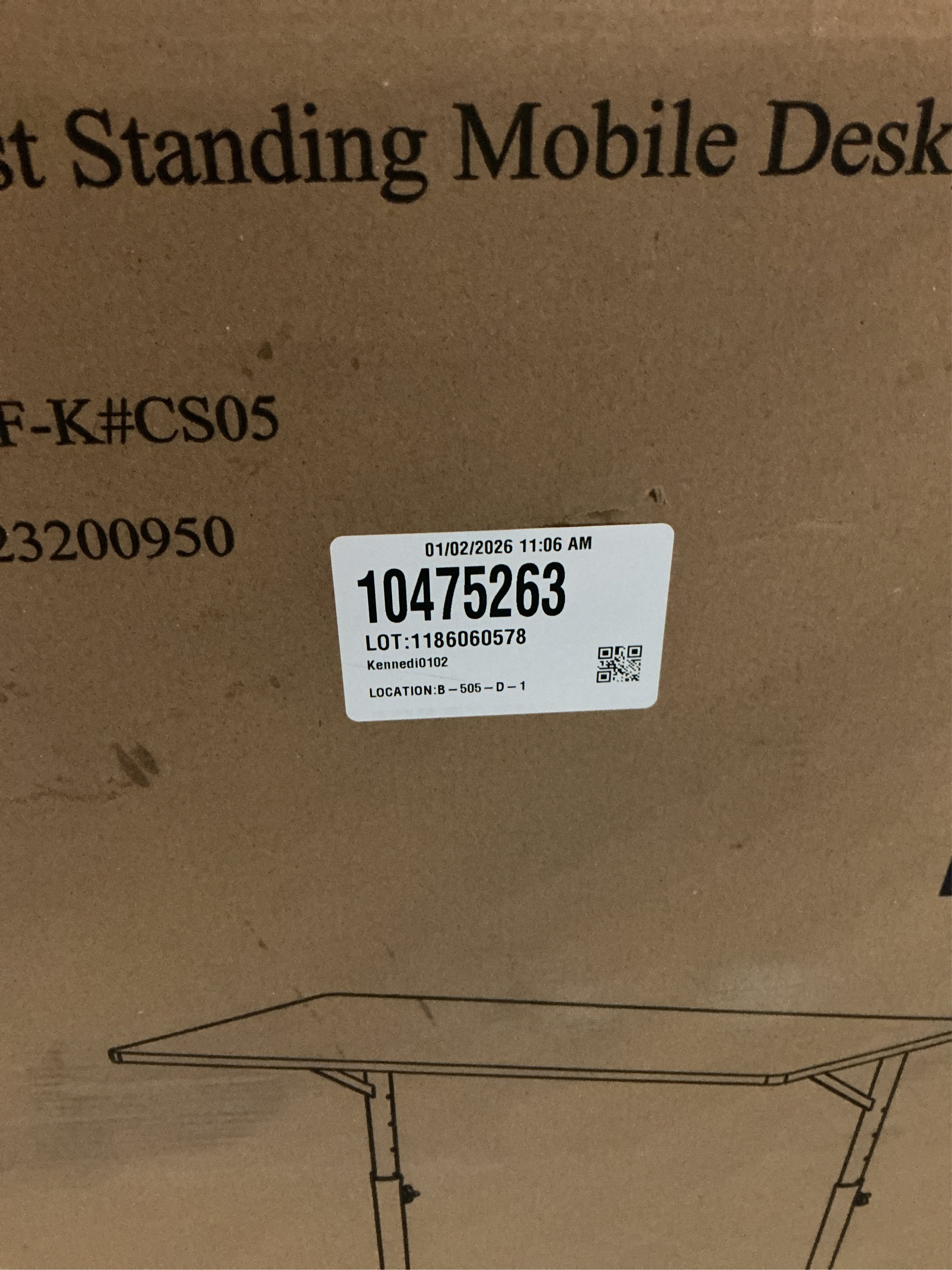 SHW 30.5 to 40.5 Height Adjustable Mobile Standing Desk Laptop Workstation for Walking Pad Treadmill, Black