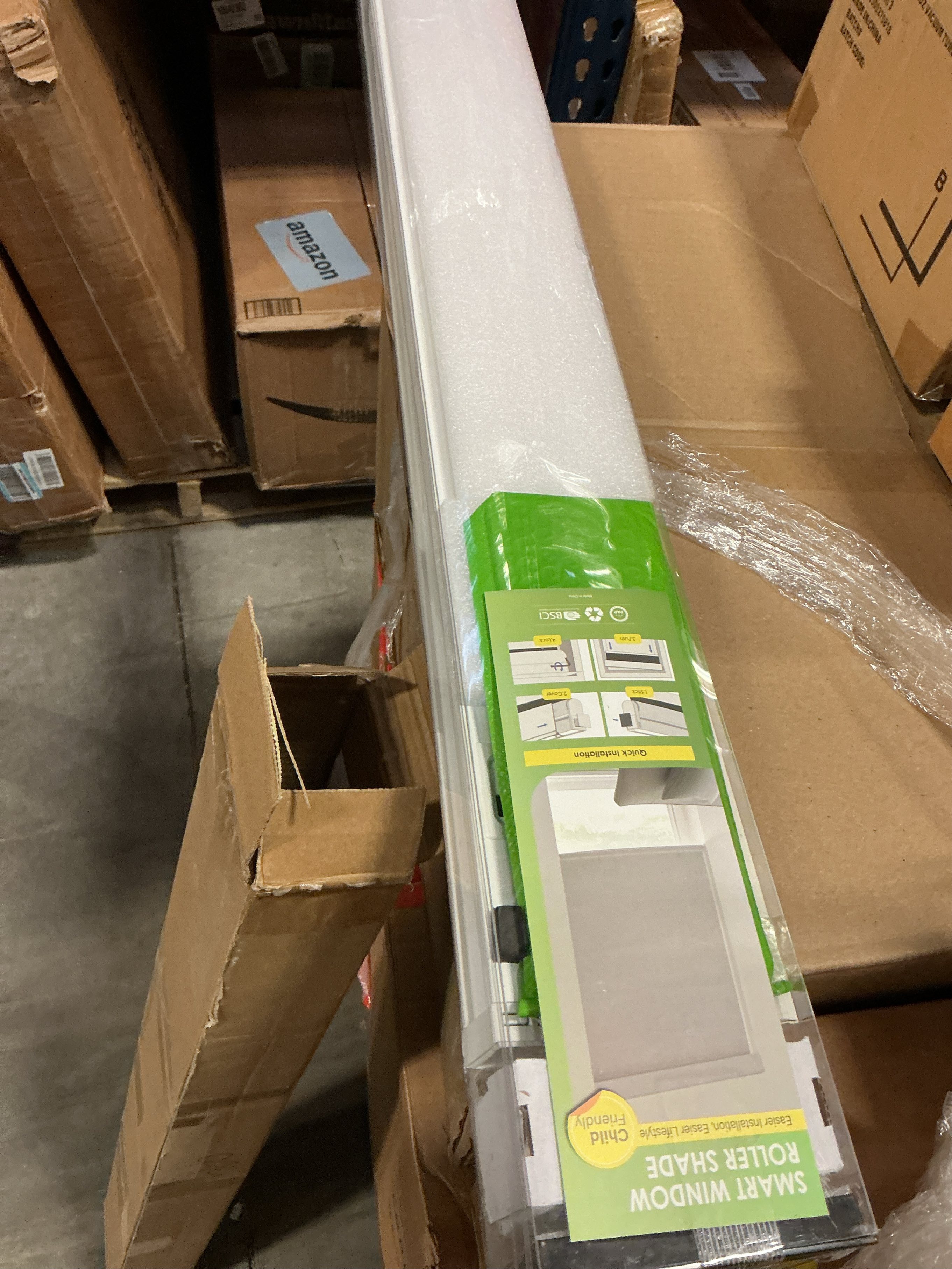 No Drill Motorized Blinds with Remote, Blackout Automatic Blinds with Solar Panel, Cordless Smart Electric Roller Shades for Windows, White, 34½ x 72