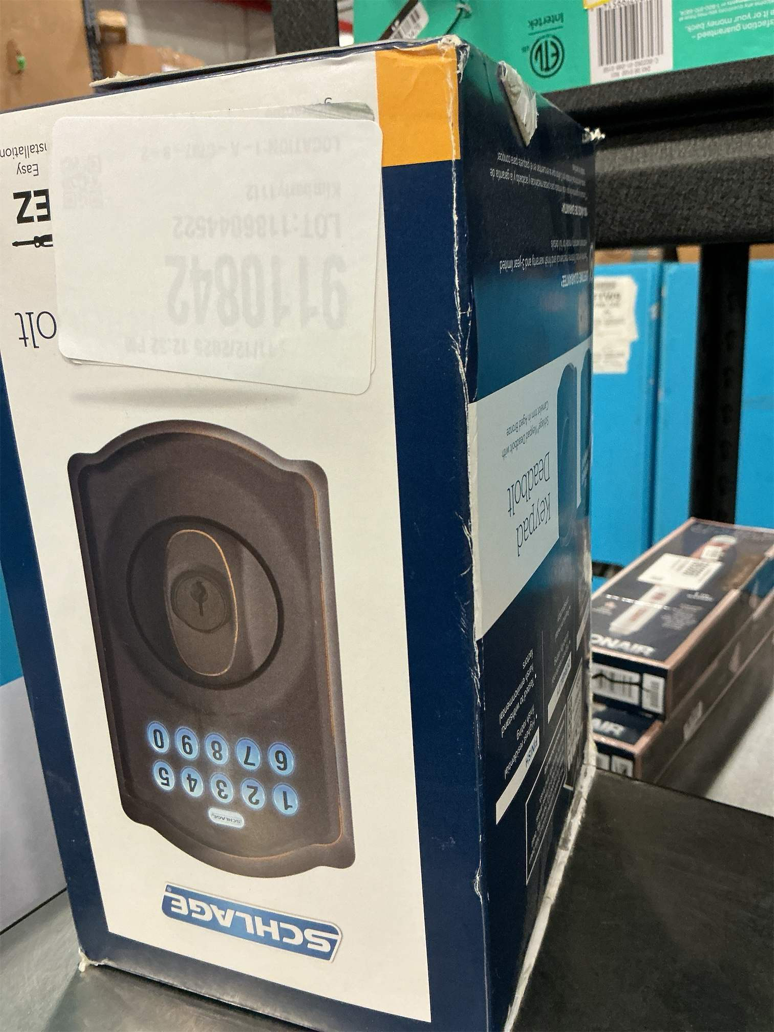 Schlage BE365 V CAM 716 Camelot Keypad Deadbolt, Electronic Keyless Entry Lock, Aged Bronze