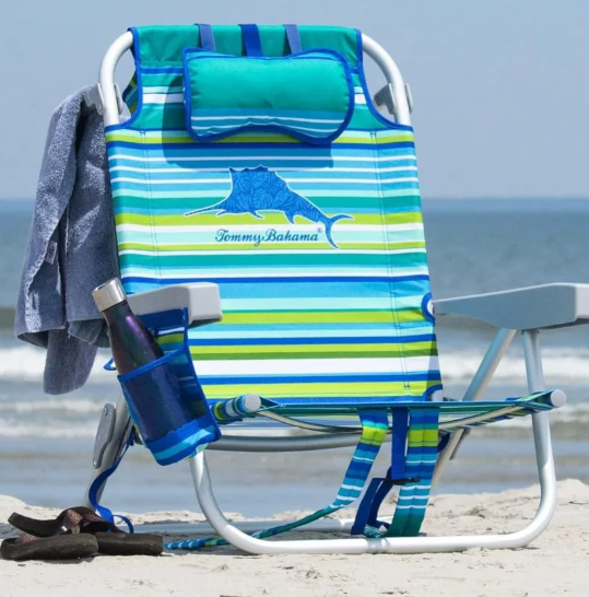 Tommy Bahama Light Blue Pattern Beach Chair