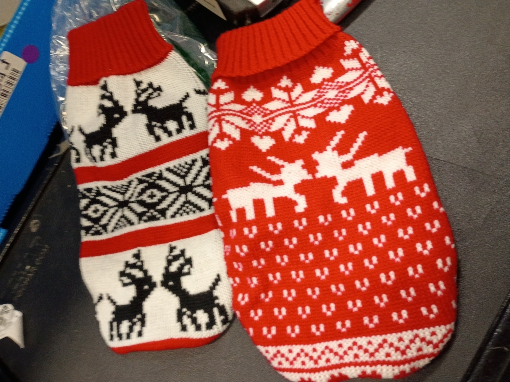 Milisten Adorable Pet Christmas Elk Sweater Dog Turtleneck Sweater Festive Knitted Dog Pajamas Winter Warm Pet Outfit Size m 2 pk