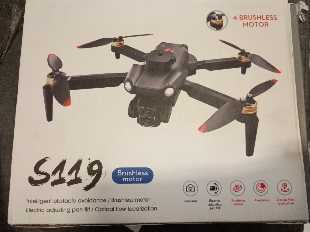 S119 Drone with Camera, 8K Brushless Motor Drones for Adults, FPV RC Quadcopter with 3D Flips, Obstacle Avoidance, Optical Flow Positioning, Trajectory Flight, Carrying Bag (Grey)