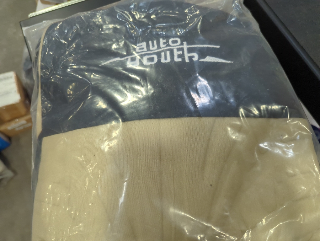 AUTOYOUTH Beige Car Seat Covers Full Set, 3D Tyre Embossed Front Bucket & Split Rear Bench Covers, Airbag Compatible, Quick Setup Universal Fit for Car, SUV, Seat Protectors