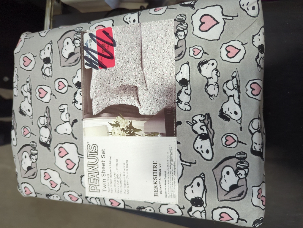 Peanuts Snoopy Twin Sheet Set Grey