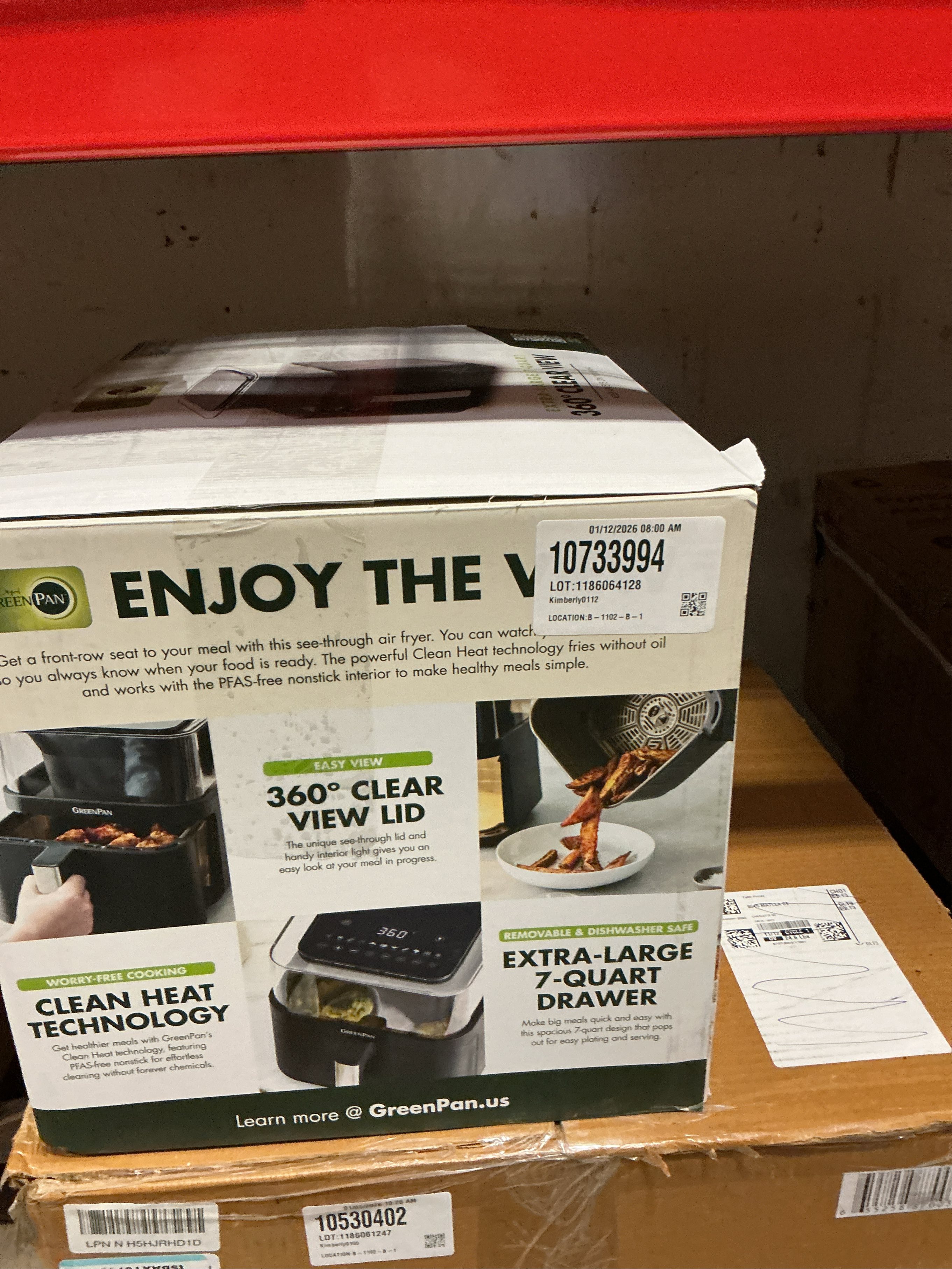 GreenPan Bistro 7 Quart 360° Clear View Air Fryer - Black - No Size