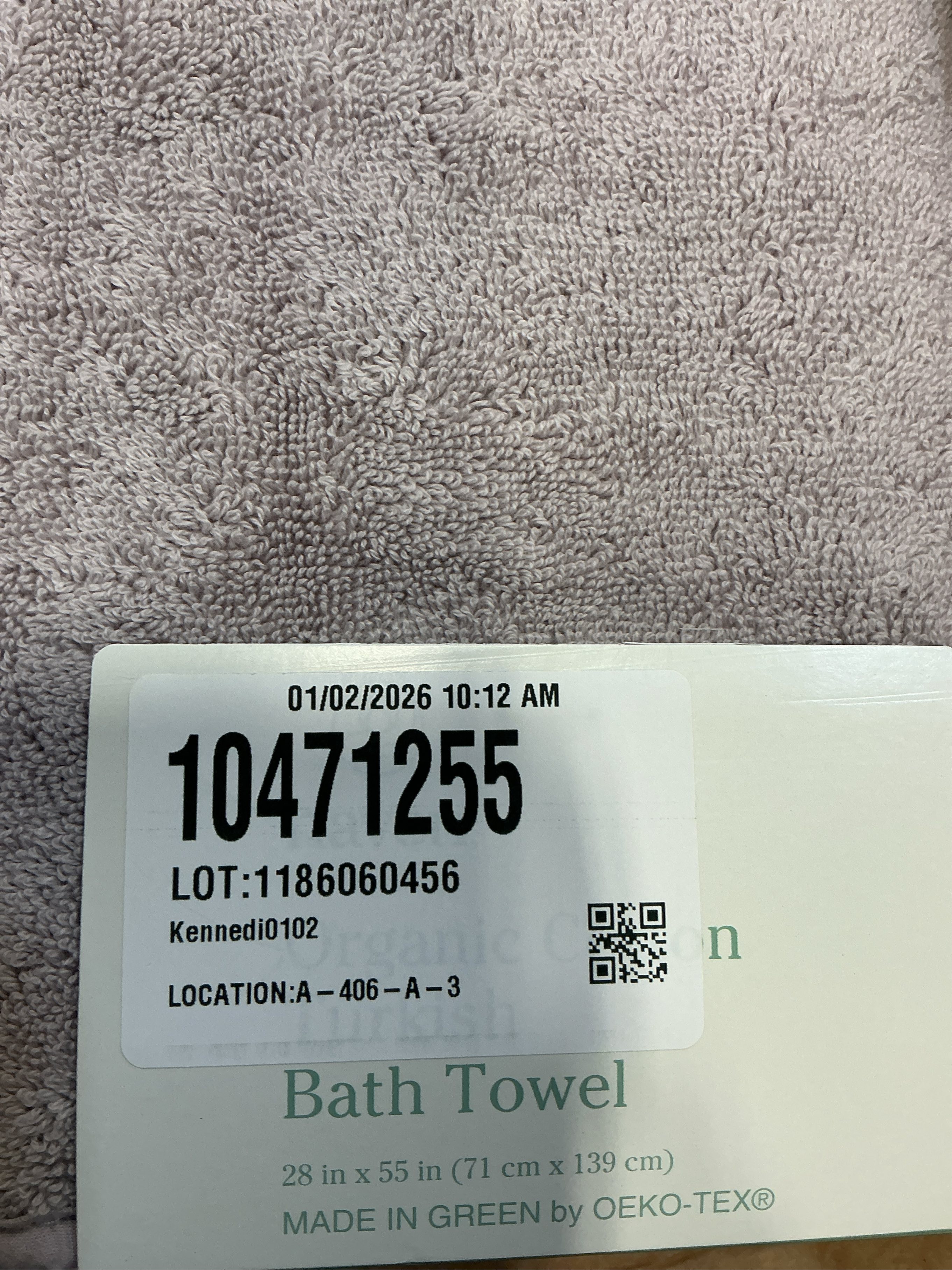Haven Turkish Cotton Bath Towel in Lilac Marble