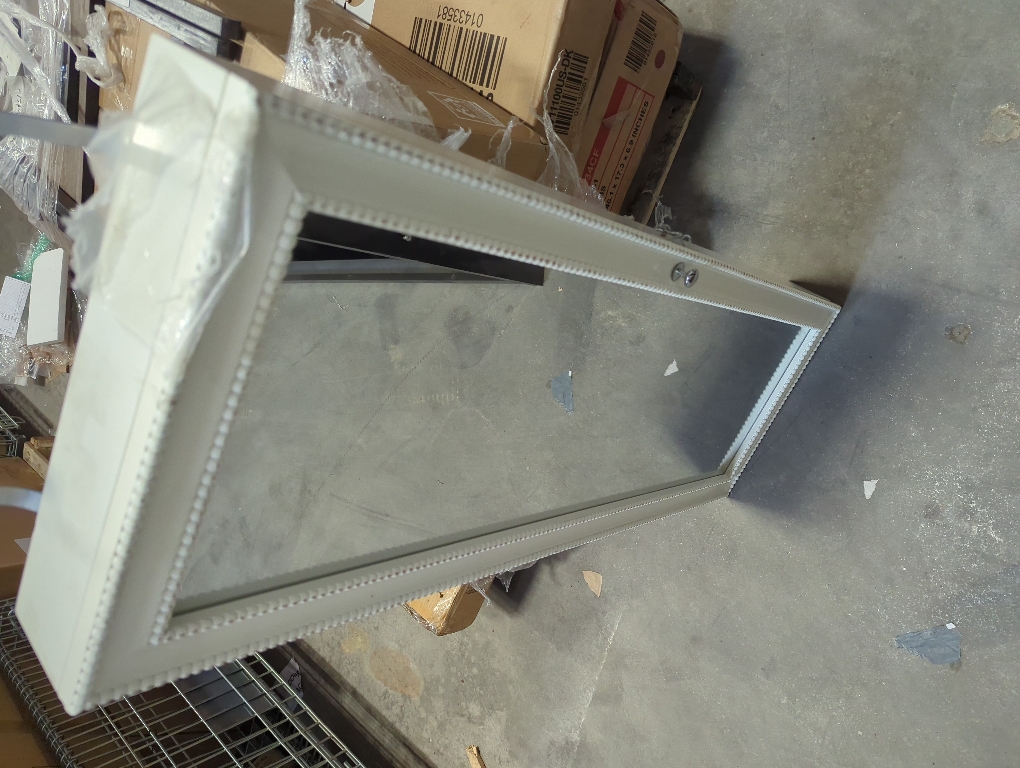 Jewelry Mirror Wall Mount Over The Door Cabinet Storage Organizer Lockable Full Length Door Mirror(White)