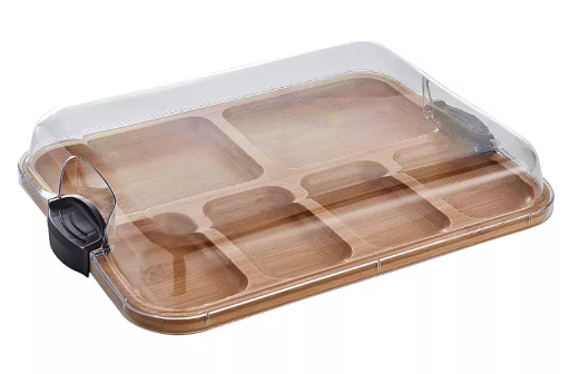 Sabatier Build-a-Board 11 x 14 Bamboo Charcuterie Board with Locking Lid