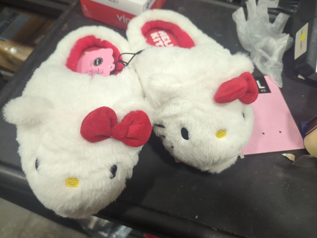 Size L 4-5 Officially Licensed Hello Kitty House Slippers | Hello Kitty Cozy Soft
