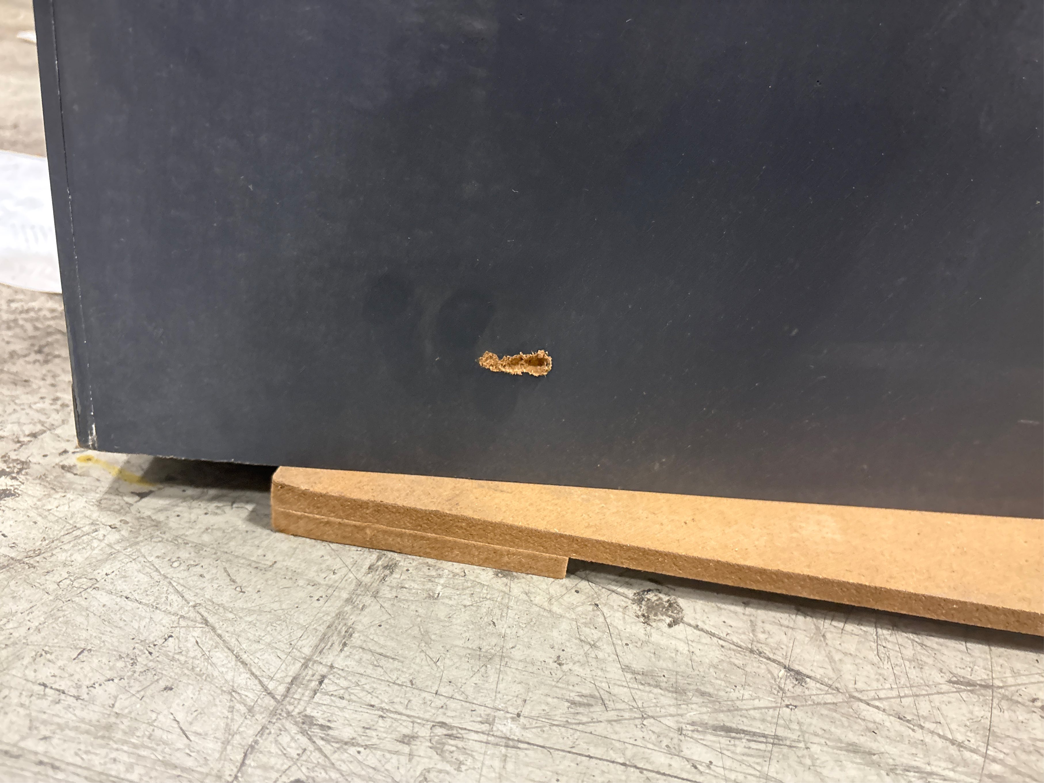 Farmhouse Accent Chest with Carved Door and 5-Drawers, Vintage Storage Cabinet Modern Dresser for Living Room, Entryway, Hallway, Multi-Drawer Organizer, Natural and Deep Blue. ( Damage see the pictures)