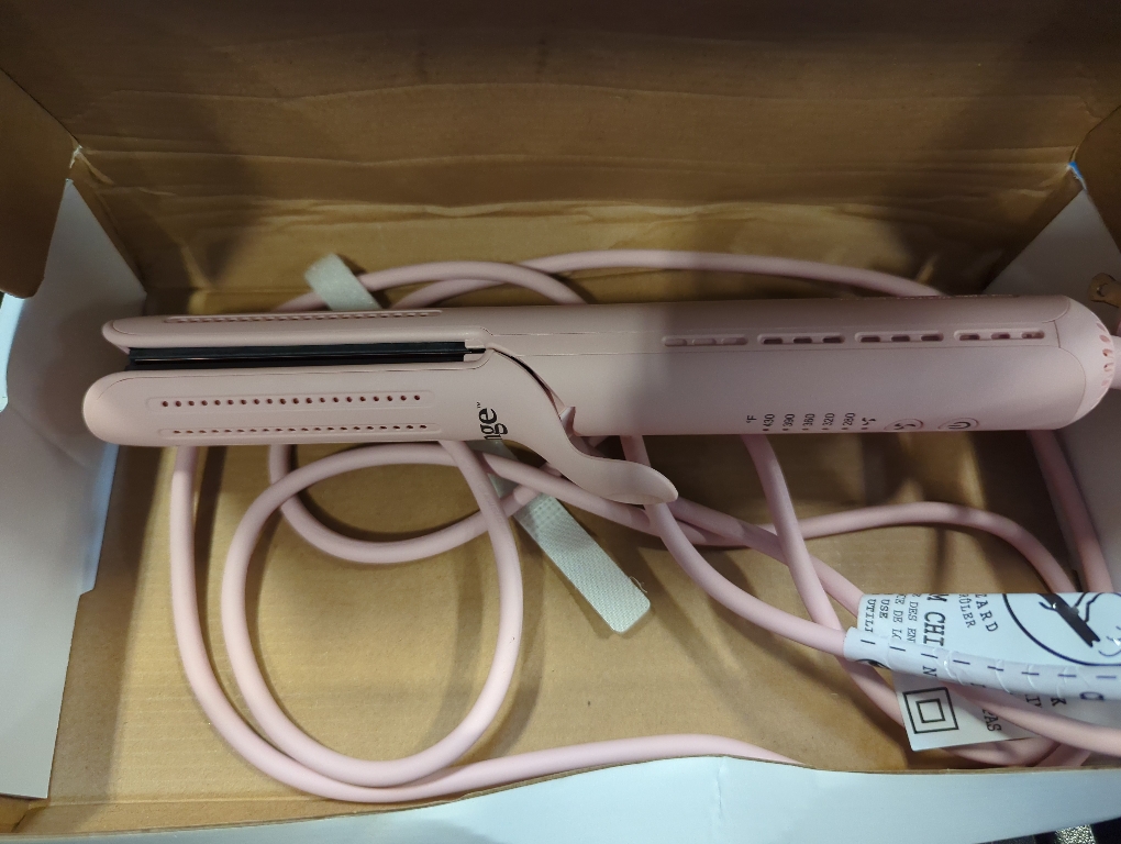 L'ANGE HAIR Le Duo Grande 360° Airflow Styler | 2-in-1 Curling Wand & Titanium Flat Iron Professional Hair Straightener and Curler with Cooling Air Vents to Lock in Style (Blush)