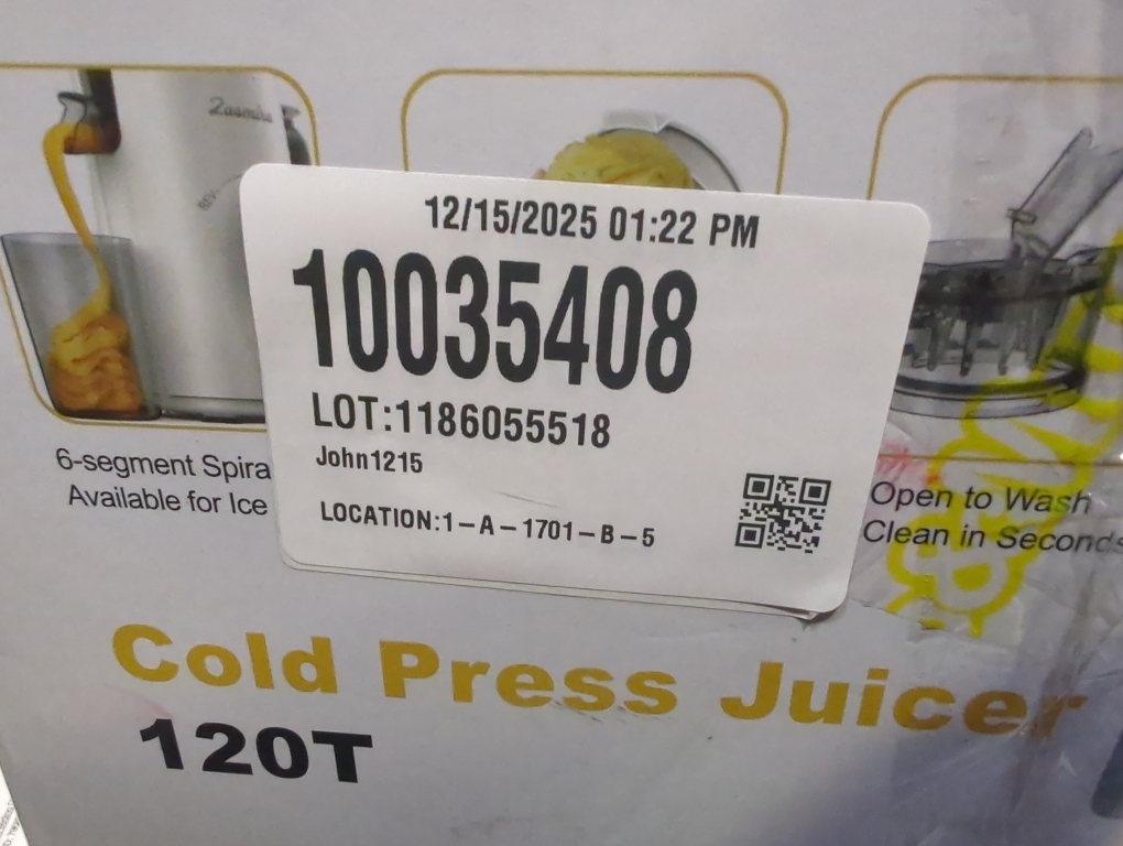 Cold Press Juicer, Zasmira Juicer Machines with Large Feeding Chute, Powerful Slow Juicer with Pulp Seperation, 99.6% Juice Purity, Easy to Clean, White