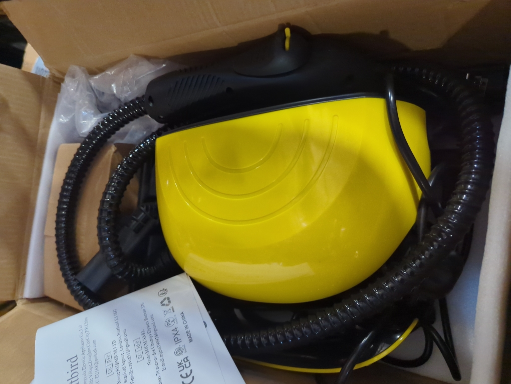 Steam Cleaner, Multipurpose Powerful Steamer with 21 Accessories, 248°F High-Temperature Steam for Floors, Grout, Tiles, Carpet, Cars - Portable 1.08L Tank, Child Lock, Chemical-Free Cleaning (Yellow)