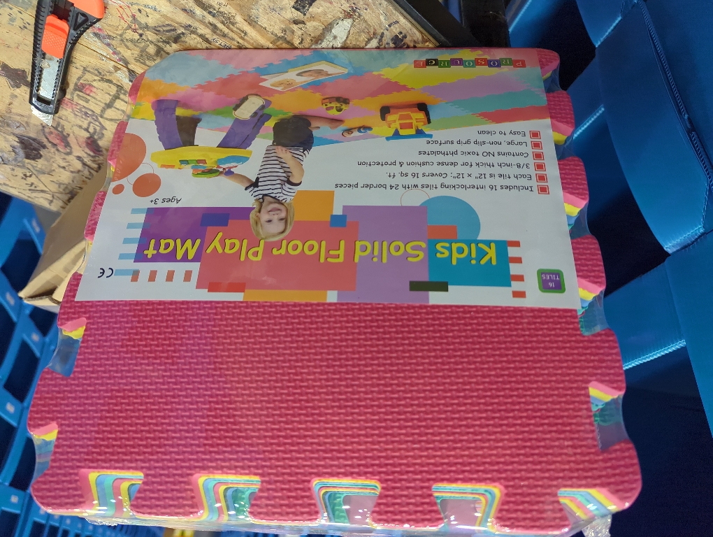 ProsourceFit Kids Floor Play Mat 3/8-in, 16 Sq Ft - 16 Tiles - Multi - 16