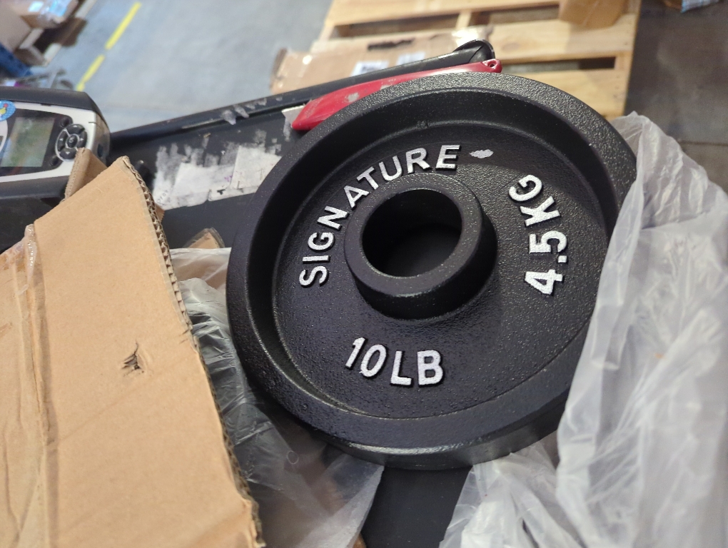 Signature Fitness Deep Dish 2-Inch Olympic Cast Iron Weight Plates with E-Coating