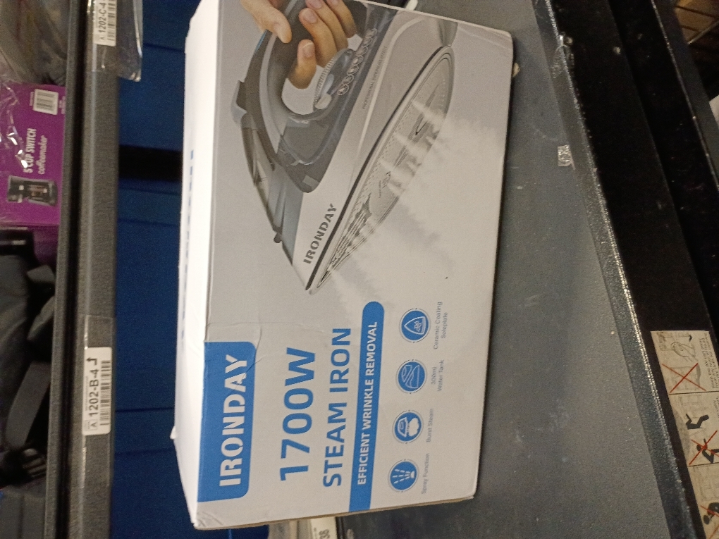 1700W Steam Iron for Clothes 20s Fast Heat-up, Iron with 10.14oz Water Tank, Non-Stick Ceramic Soleplate, Auto-Off, Spray Mist & Steam Burst, Ironing Clothes for Home