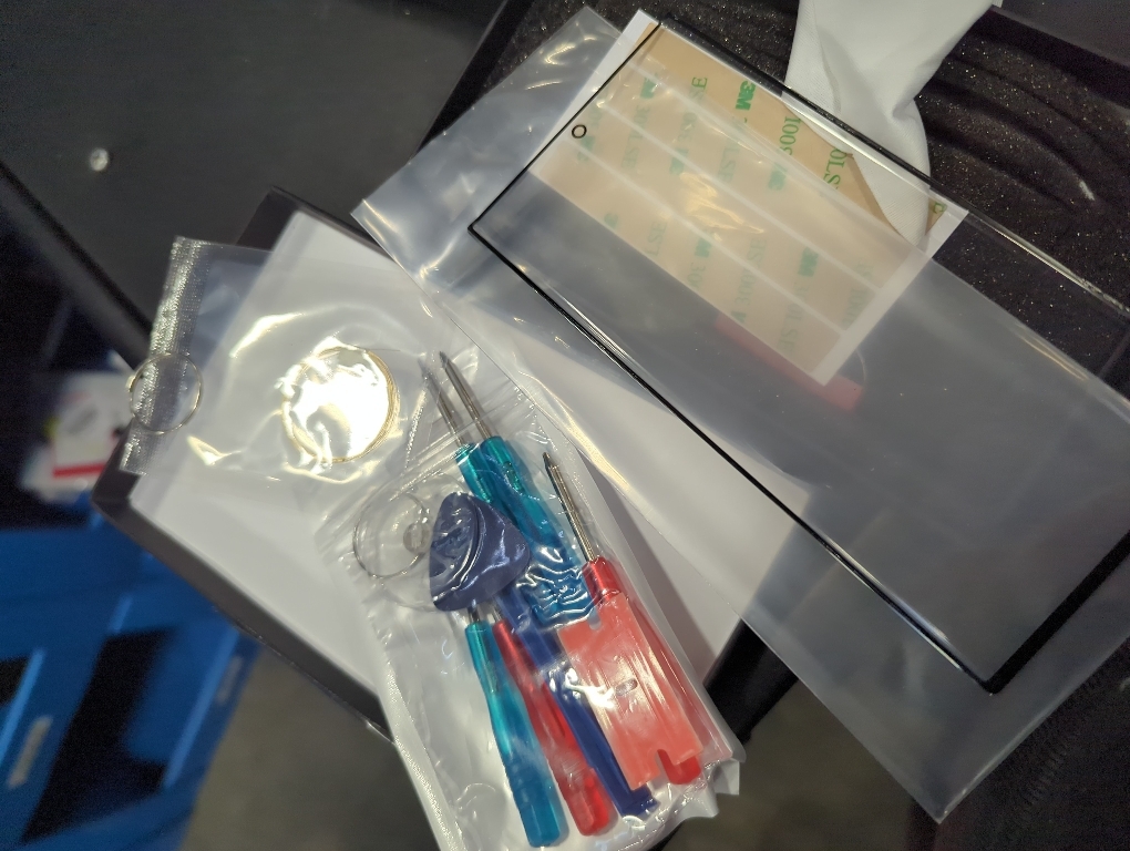 Screen Glass Lens Replacement for S23 Ultra, Front Outer Lens Glass Screen Assembly with Repair Tool, Glue, Phone Screen Repair Accessories