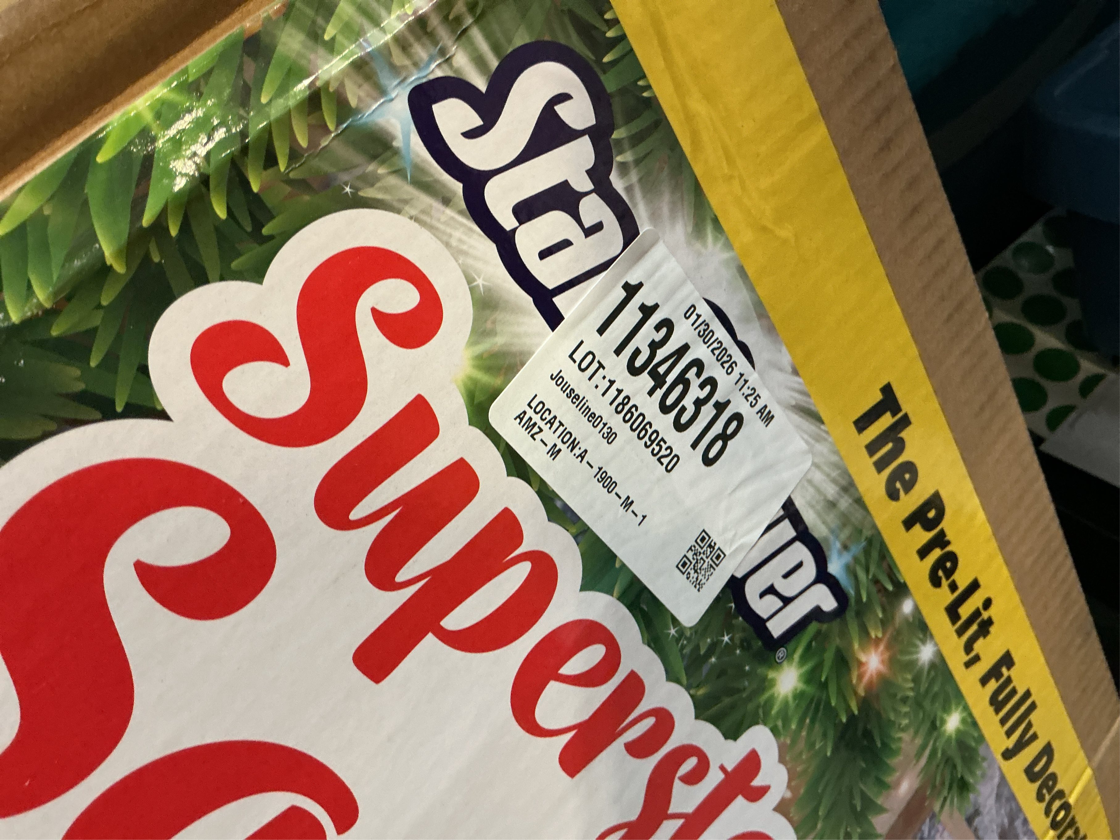 Superstar Santa Pop-Up Christmas Tree, AS-SEEN-ON-TV, Santa Topper Projects North Star, 7 Feet, Opens Instantly, Fully Decorated, Pre-Lit w/ 200 LED Lights, 7 colors, 32 Modes w/ Remote, Stores Flat