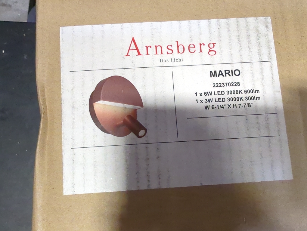 Arnsberg Mario Indoor Wall Mount with Spotlight Bronze