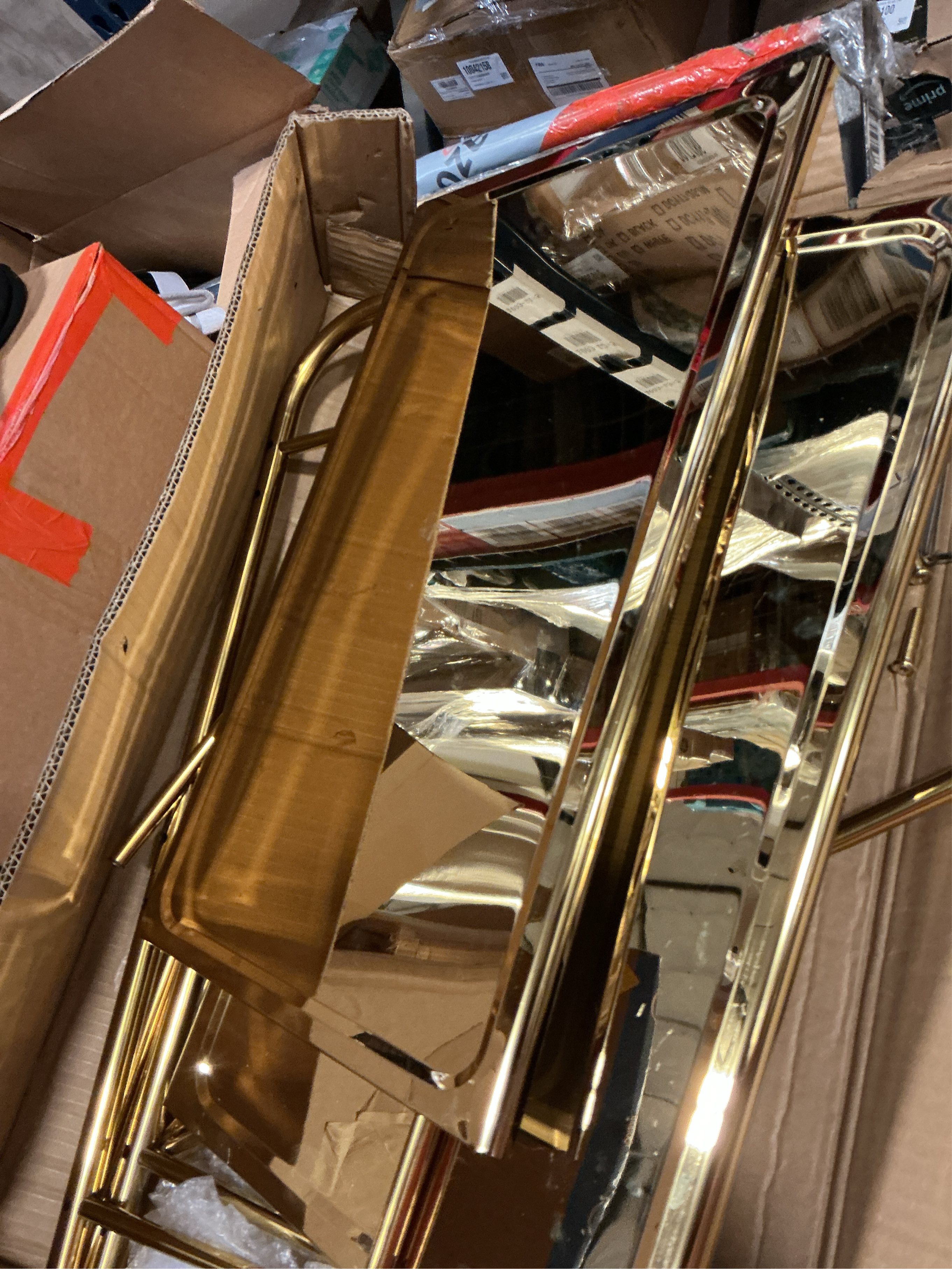 susunnus Bar Cart with Wheels,Stainless Steel Cart with Wheels 3 Tier,Metal Rolling Cart,Four-Dimensional Guardrail Design,Gold Finish,Movable,Suitable for Various Occasions,Dinner Party,Living Room