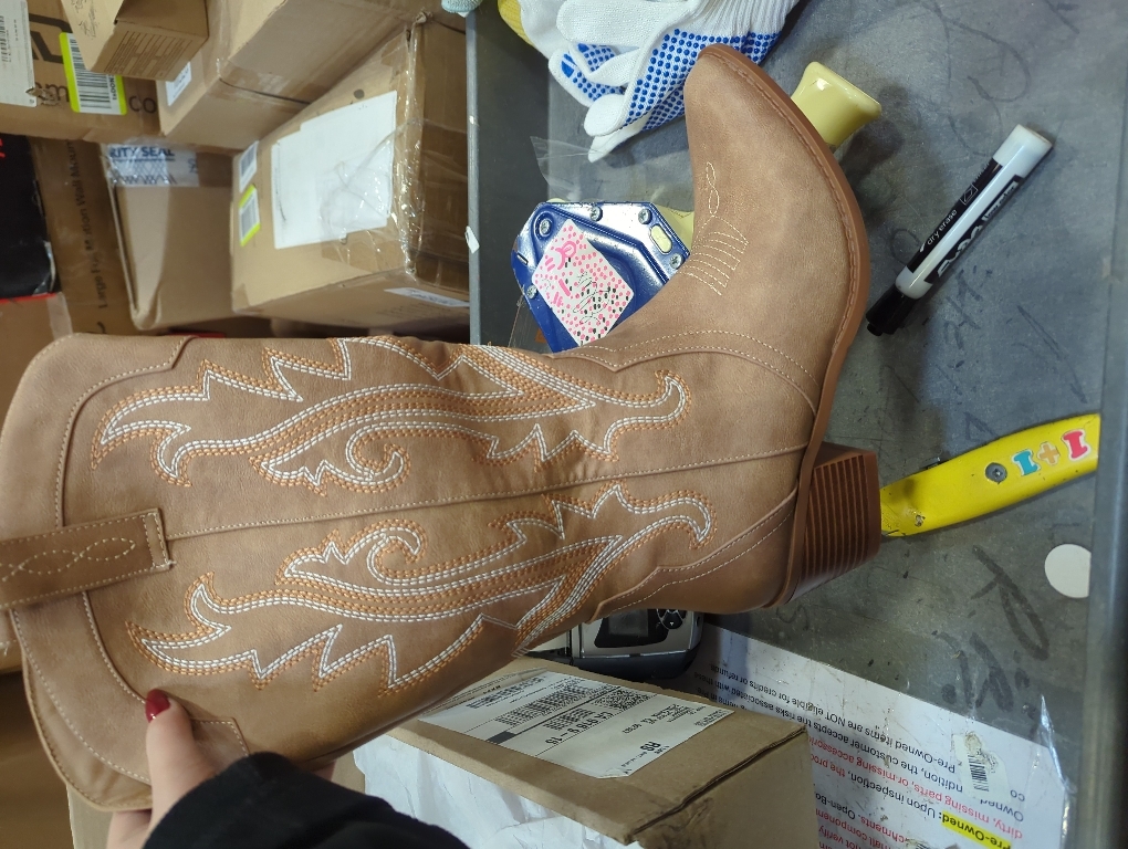 Size 9 HISEA Rollda Cowboy Boots for Women Western Cowgirl Boots Mid Calf