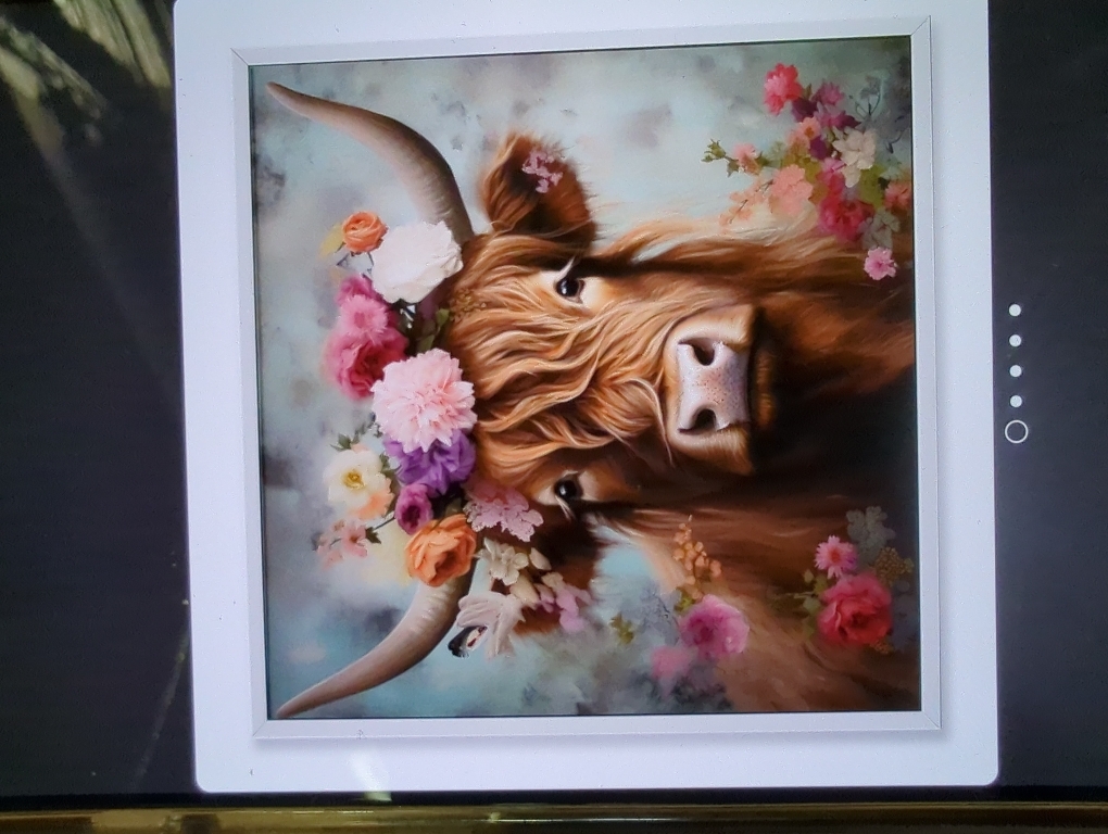 Stupell Industries Detailed Floral Highland Cow Canvas Wall Art by Irena Orlov