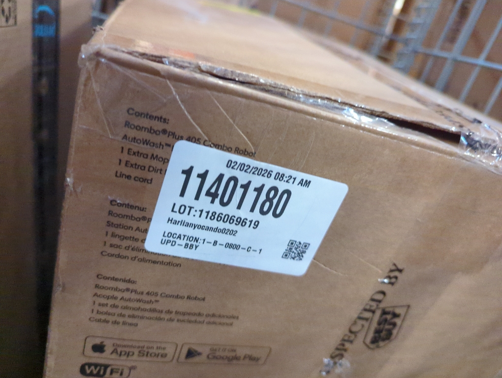 iRobot Roomba Plus 405 (G185) Combo Vacuum & Mop   AutoWash Dock Dual Spinning Pads, Smart & Fast Mapping, Self-Cleans White