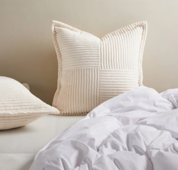 Corduroy Striped Square Throw Pillow Cover (Set of 2)