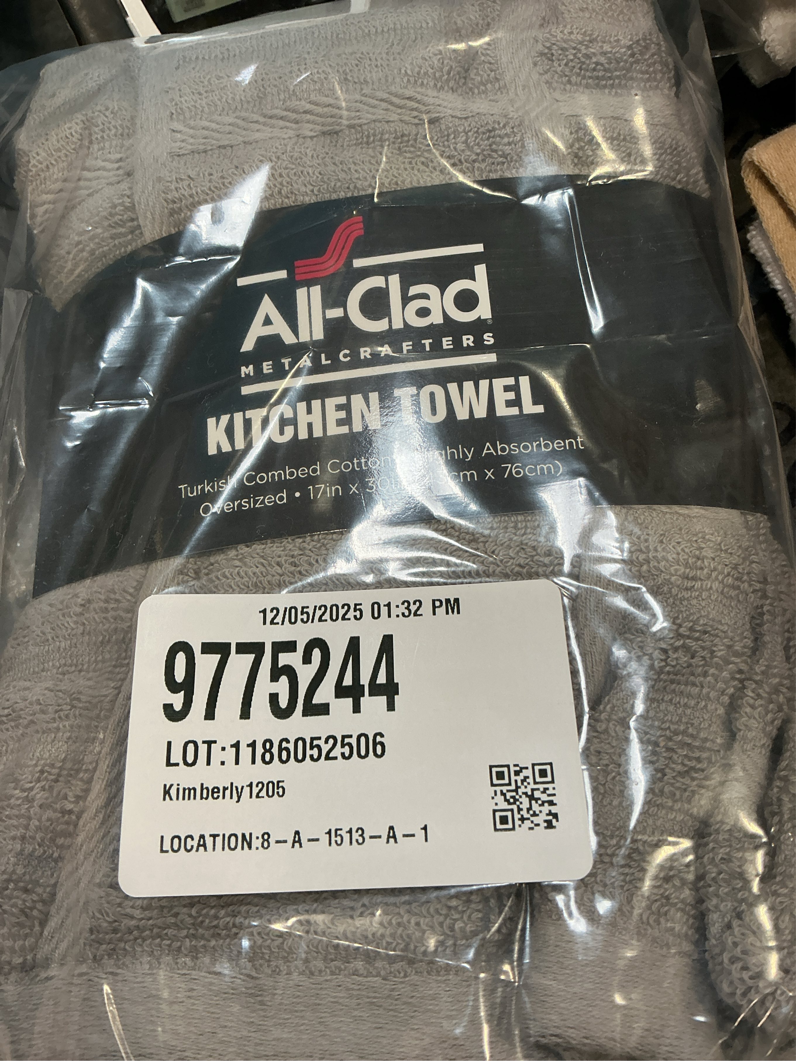 All-Clad Solid Kitchen Towel: Highly Absorbent, Super Soft Long Lasting - 100% Cotton, 17x30 Tea Towel for Cleaning & Drying Dishes, Pans, Glassware, or Countertops, (1-Pack), Titanium Gray