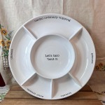 6 Sectional Round glass Serving Tray for tacos