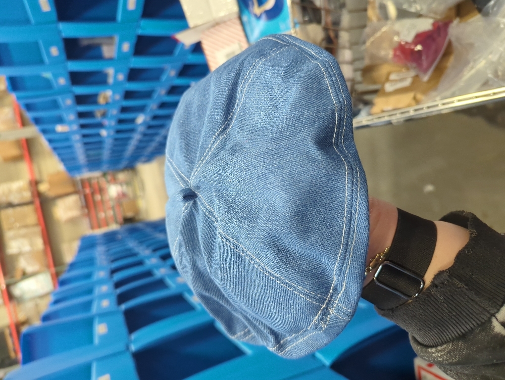 Student Denim Octagonal Beret Men's Women's Casual Painter's Hat