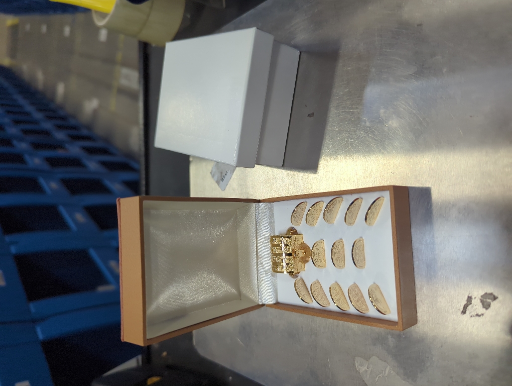 Customizable Wedding 13 Unity Coins Gold with Brown Case, Treasure Box