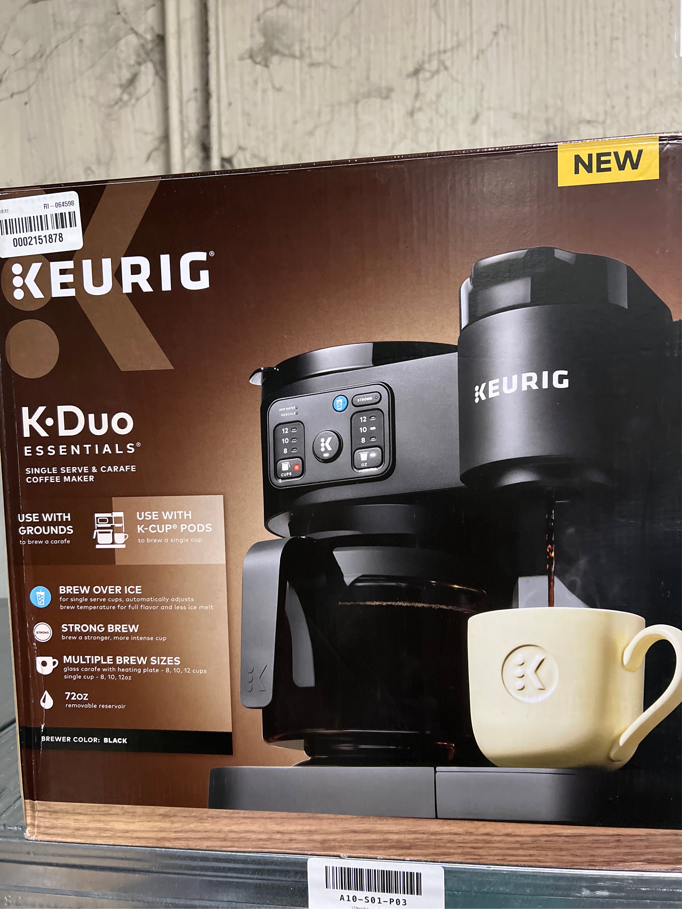 Keurig K-Duo Essentials, Hot & Iced Single-Serve K-Cup Pod Coffee Maker & Carafe, Black
