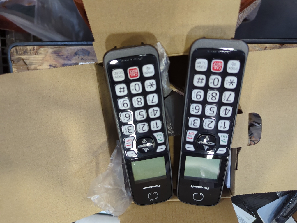 2Pack .. ..Panasonic Cordless Phone with Answering Machine, Advanced Call Block, Bilingual Caller ID and Easy to Read High-Contrast Display, Expandable System with 2 Handsets - KX-TGD833M (Metallic Black)
