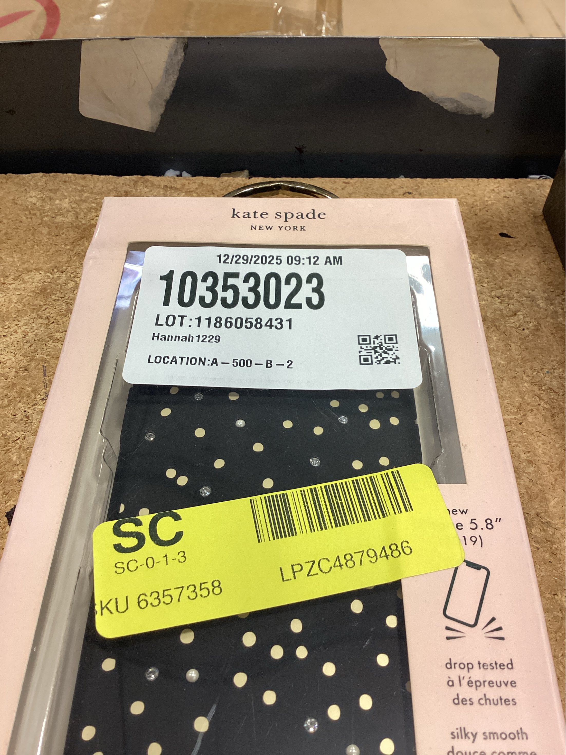 kate spade new york Protective Hardshell Case (1-PC Comold) for iPhone 11 Pro, Soft Touch Disco Dots Black/Gold/Crystal Gems/Pearls