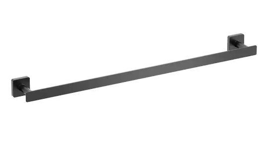 Bathroom Accessories 23.62 in. Wall Mounted Towel Bar in Matte Black