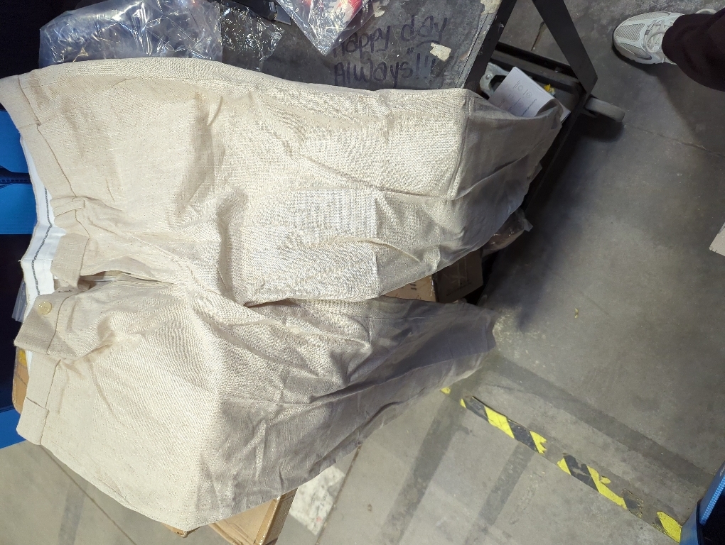 Size 38-32...Runcati Mens Casual Pants Elastic Waist Cotton Linen Pants Pleated Loose Fit Lightweight Beach Yoga Trousers