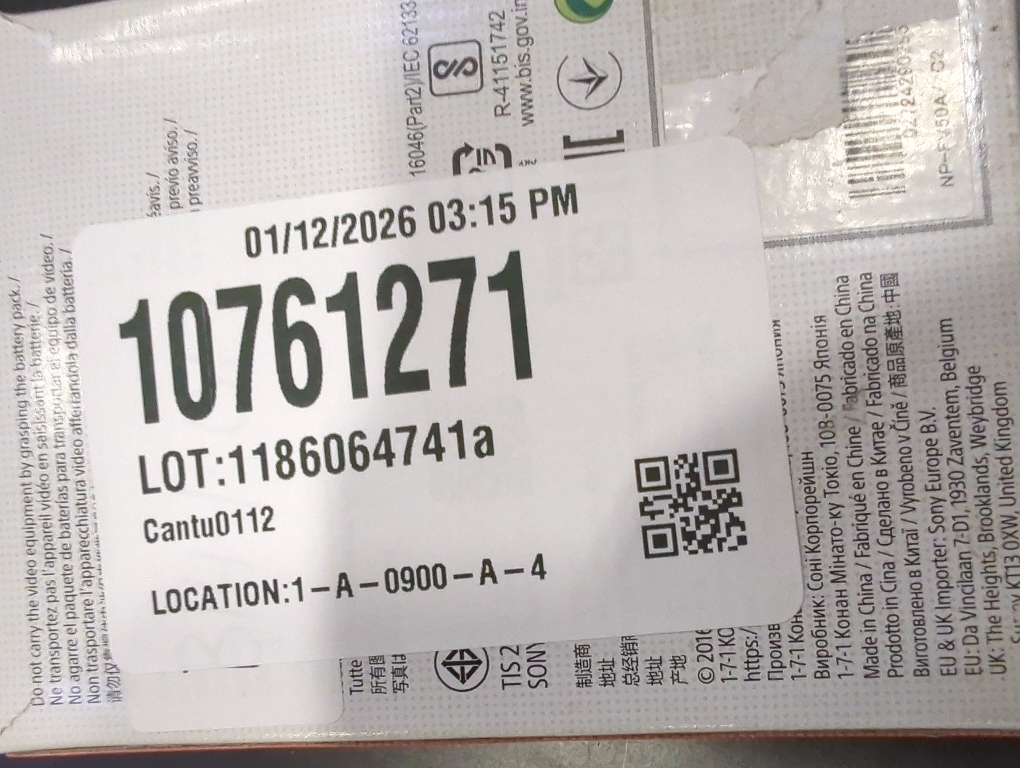 Sony NPFV50A V-Series Rechargeable Battery Pack Digital Camera Battery, Gray