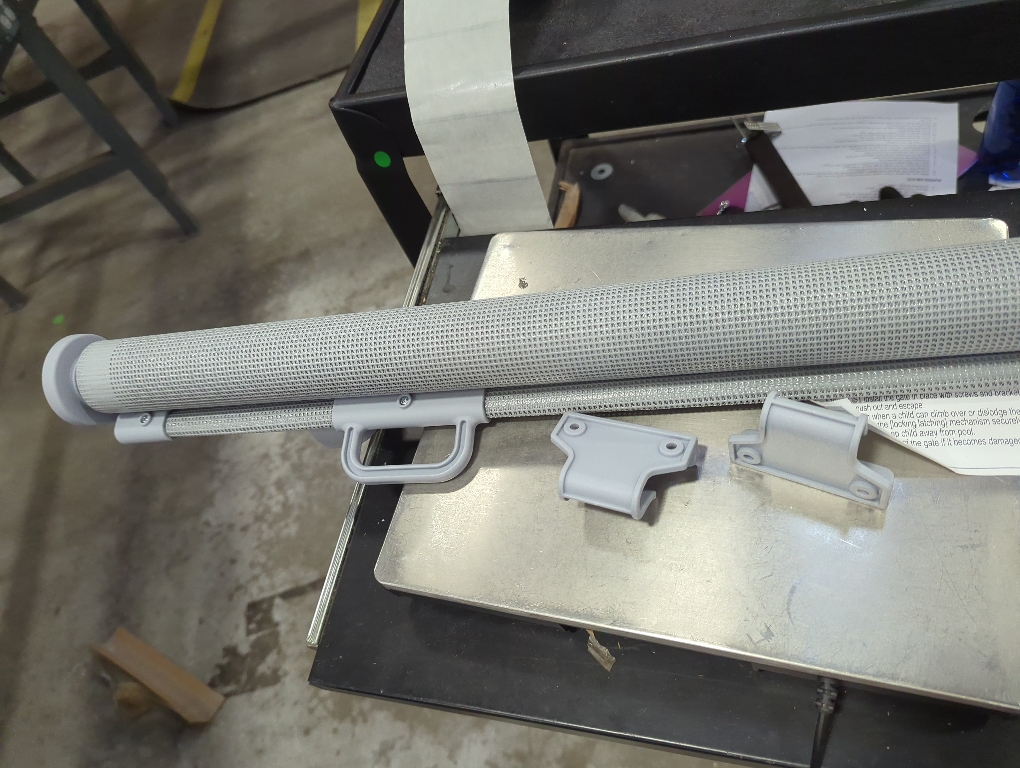 Retractable Baby Gate for Stairs, 55 Wide Mesh Dog Gate Indoor, 34'' Tall Child Gate for Doorways, Hallways, Deck, Indoor Outdoor Pet Baby Safety Essentials for Home, Grey