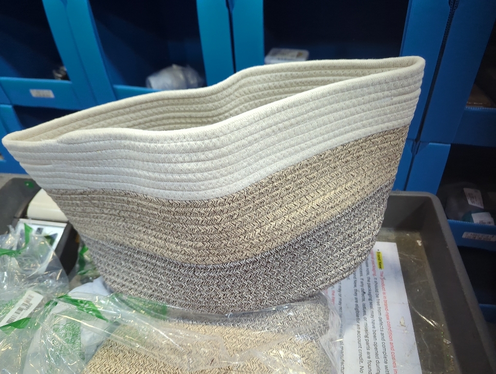 ECDYQXVU 15x10x9 Inch Woven Cotton Rope Storage Basket, 2 Pack