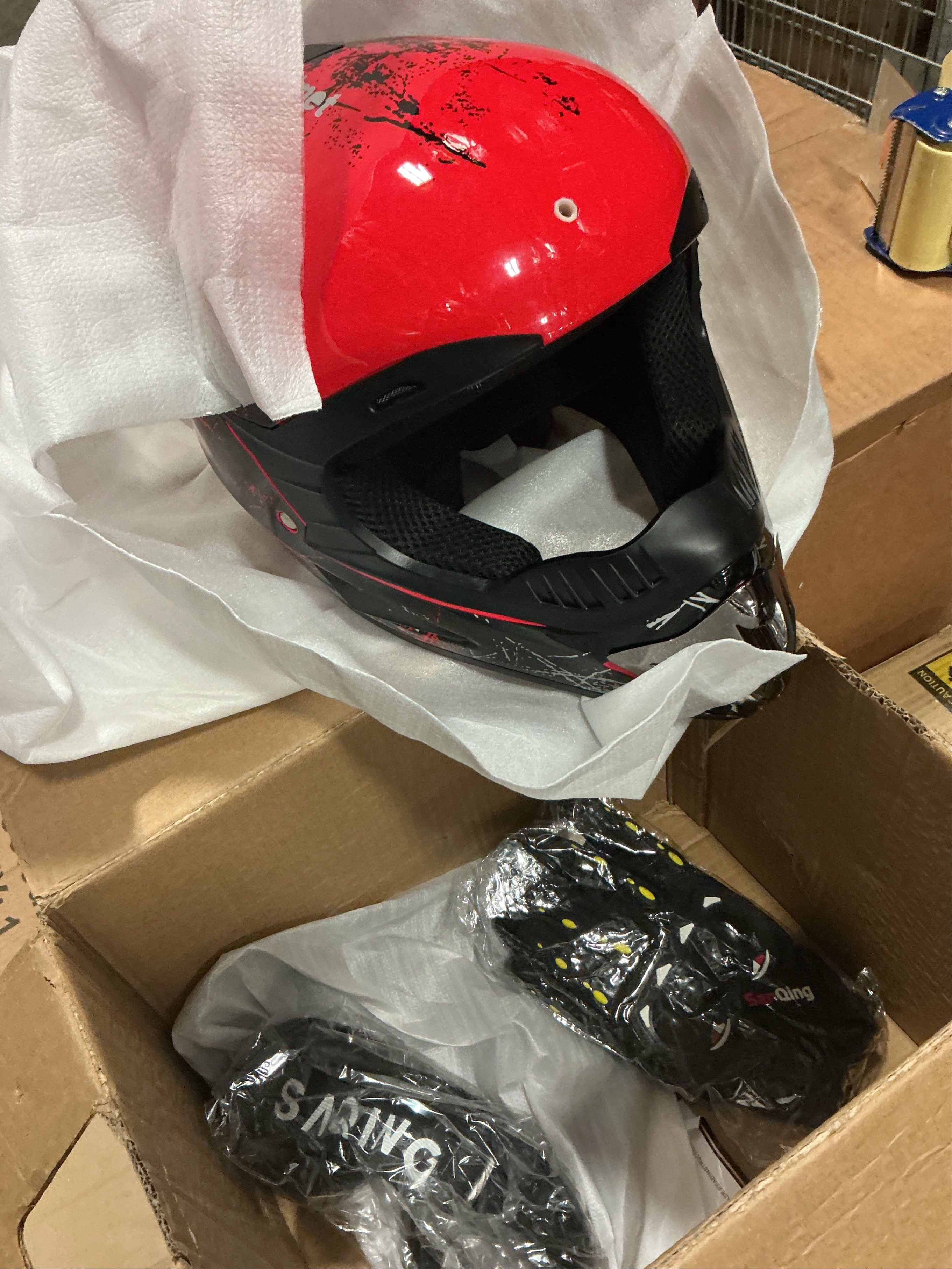 Youth Dirt Bike Helmets Fashion Kids Children Motocross, Motorcycle, BMX, ATV, Off-Road, Four Wheeler, Moutain Bike Full Face Helmets Dot Approved (Goggles Gloves Faceshield)